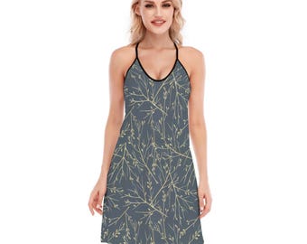 Custom Women's Long Style Criss-Cross Open Back Tank Top