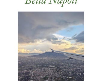 Borsa in cotone biologico Bella Napoli - Motivo Vesuvio - Borsa italiana sostenibile - Regalo per gli amanti dell'Italia - City shopper Napoli