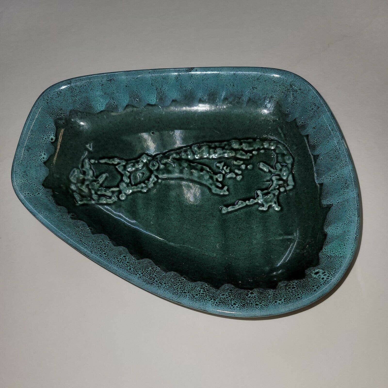 Vintage HandMade Bermuda Islands Pottery Two Tone Green salt Etsy