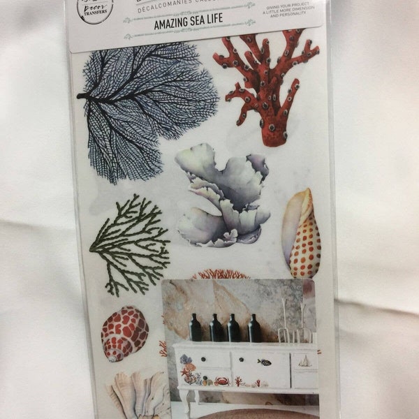 Sealife Rub on Transfers Etsy