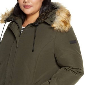 faux fur trim down jacket sam edelman