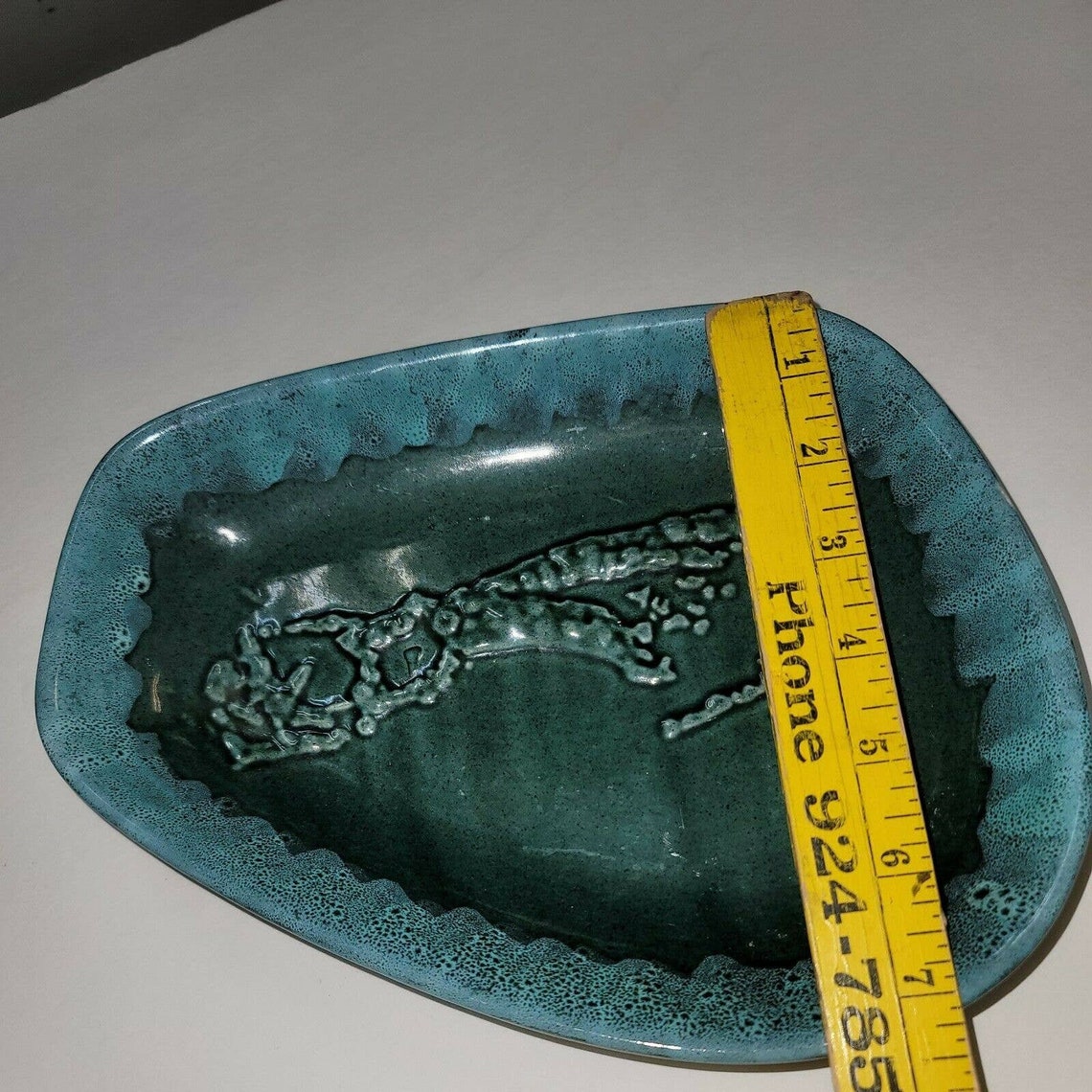 Vintage HandMade Bermuda Islands Pottery Two Tone Green salt Etsy