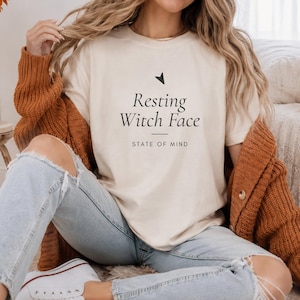 Resting Witch Face Shirt, Funny Halloween Tee, Aesthetic Spooky Season T-Shirt, Cute Witch Halloween Gift, Fall Vibes Tee