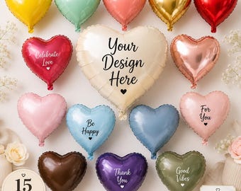 Globo de aluminio personalizado en forma de corazón, globo con texto, logotipo y nombre personalizado, impresión en blanco o negro, decoración para bodas y fiestas de cumpleaños, globo de regalo personalizado.
