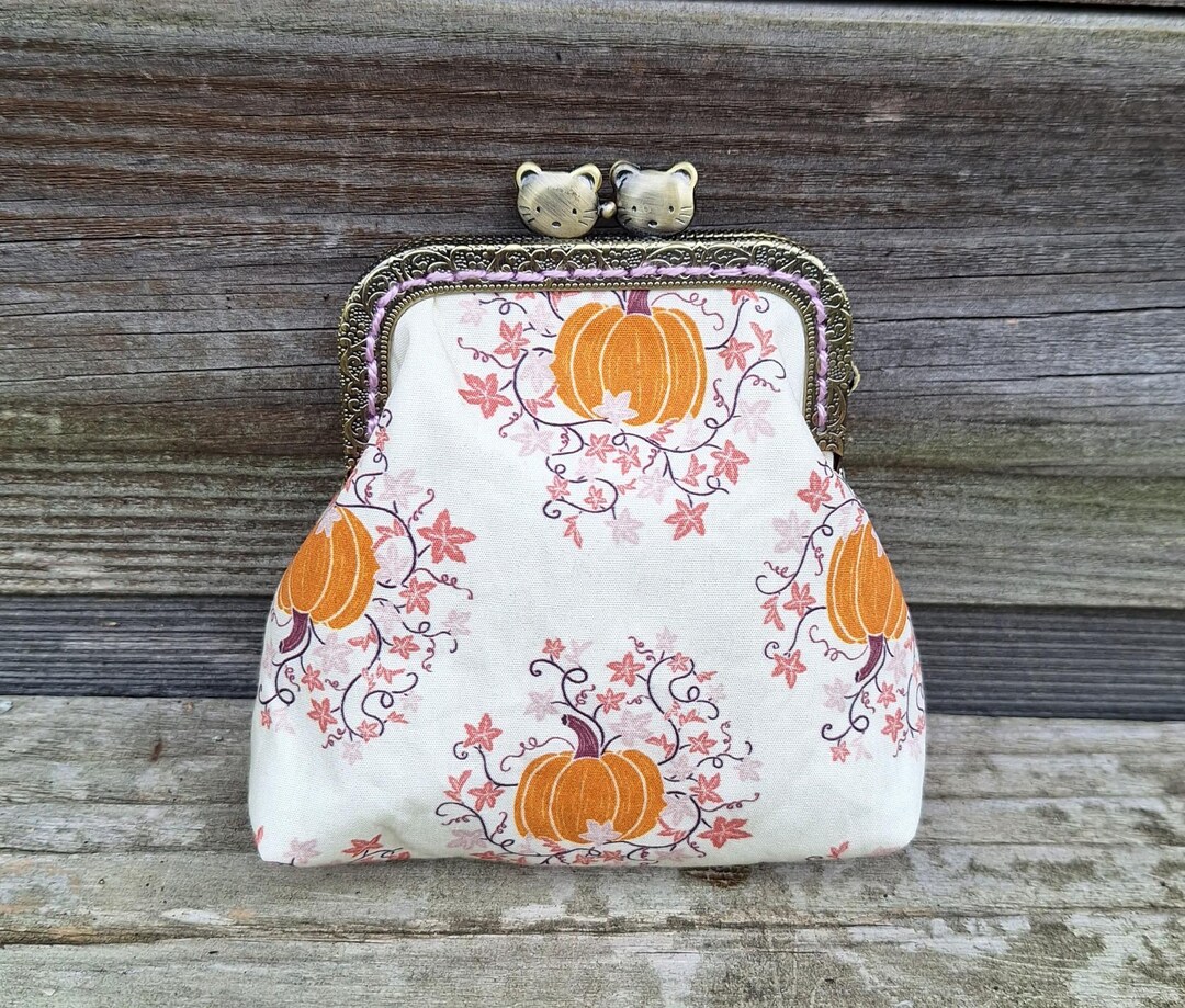 Porte-monnaie Vintage Blanc Cassé – En Cuir, Années 90