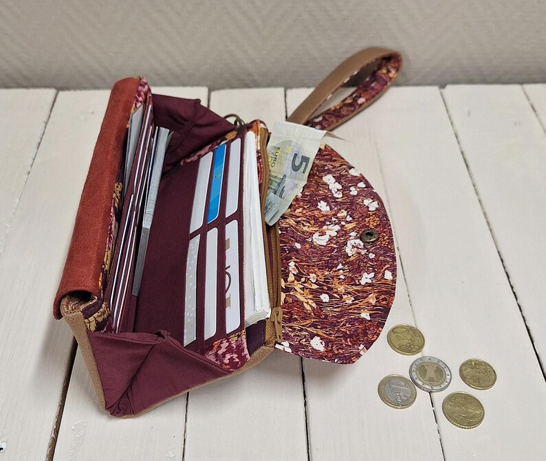Portefeuille en cuir rouge pour femme