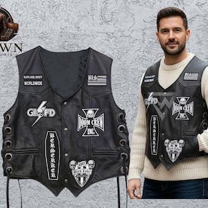 Zakk Wylde BLS rock band leather vest, SOA cosplay costume fall party vest