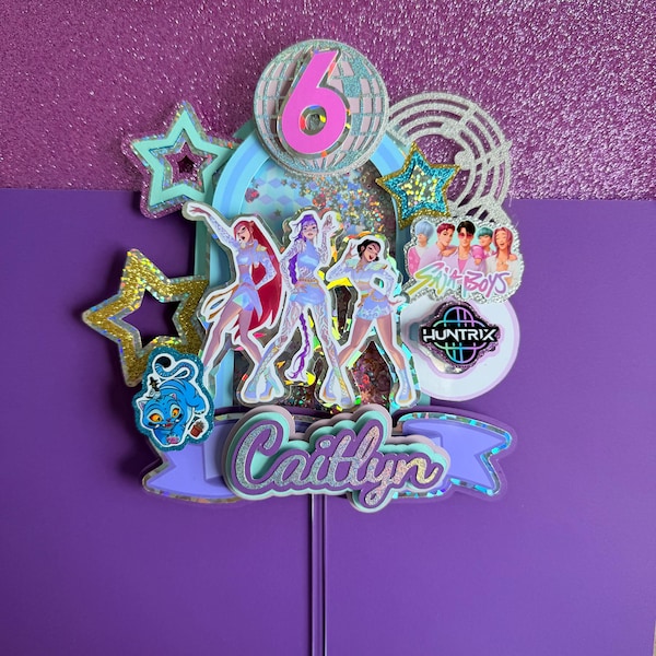 Decorazione personalizzata per torta di compleanno Kpop, decorazione 3D personalizzata con nome ed età, decorazione per festa a tema Kpop, regalo di compleanno a tema musicale