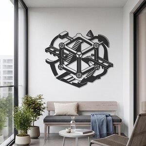 Optical Illusion Metal Wall Art, Penrose Stairs Decor, Impossible Geometry Artwork, Abstract Design, Math Lover Gift, Modern Wall Decoration