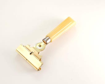 Maquinilla de afeitar de seguridad Schick Tipo G de los años 40, limpia y pulida, con inyector.