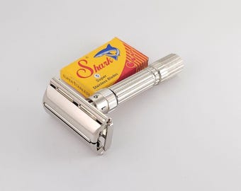Maszynka na żyletki Gillette 195 Fat Boy Adjustable F2 1960 Cleaned Vintage Safety Razor