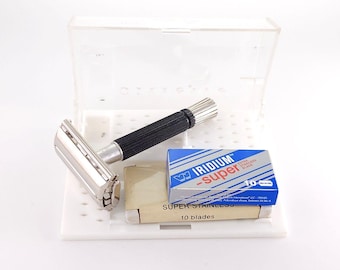 Gillette Black Handle Super Speed M3 1967 Polished Cleaned VTG Safety Razor