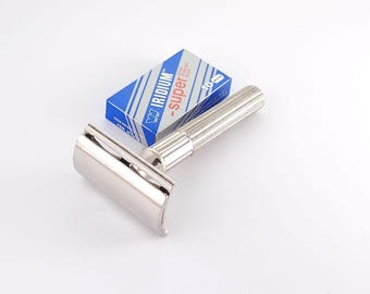 Gillette Pre-War Fat Handle Tech Cleaned VTG Double Edge Safety Razor