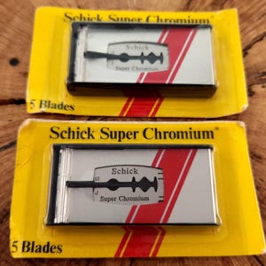 Schick Super Chromium Vintage Double Edge Razor Blades - 10 Blades NOS