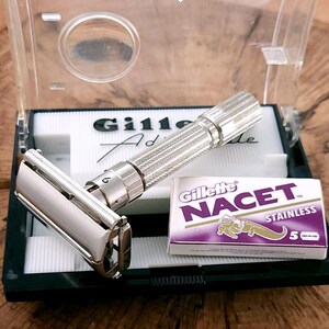 Gillette Fat Boy Adjustable Vintage DE Safety Razor - E2 1959