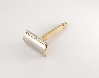 Gillette Ball End Tech Gold Cleaned Vintage Double Edge Safety Razor