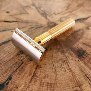 Gillette Fat Handle Tech Gold Vintage Double Edge Safety Razor