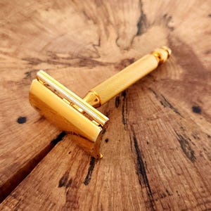 Gillette Ball End Tech Gold Vintage Double Edge Safety Razor