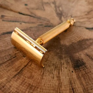 Gillette Ball End Tech Gold Vintage Double Edge Safety Razor