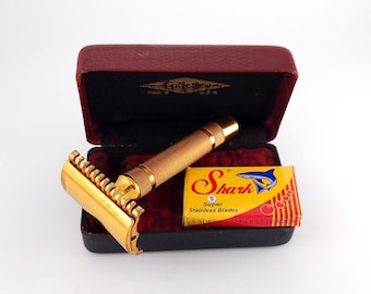 Maquinilla de afeitar de seguridad Gillette New Long Comb Cleaned Vintage de doble filo