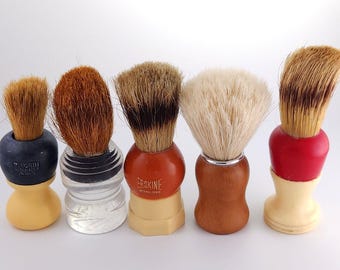 Vintage Shave Brush Lot of 5 - Ever-Ready Made Rite Semogue Pilgrim Erskine