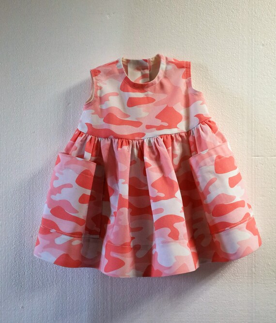 Preemie Dress Pink Camo Cotton Jumper With Empire Waist Preemie Baby Dress Etsy