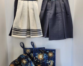 Himmlische Sonne & Mond hängenden Küchentuch-Set, Topflappen, Schüssel gemütlich, Pfannengriff-Abdeckung