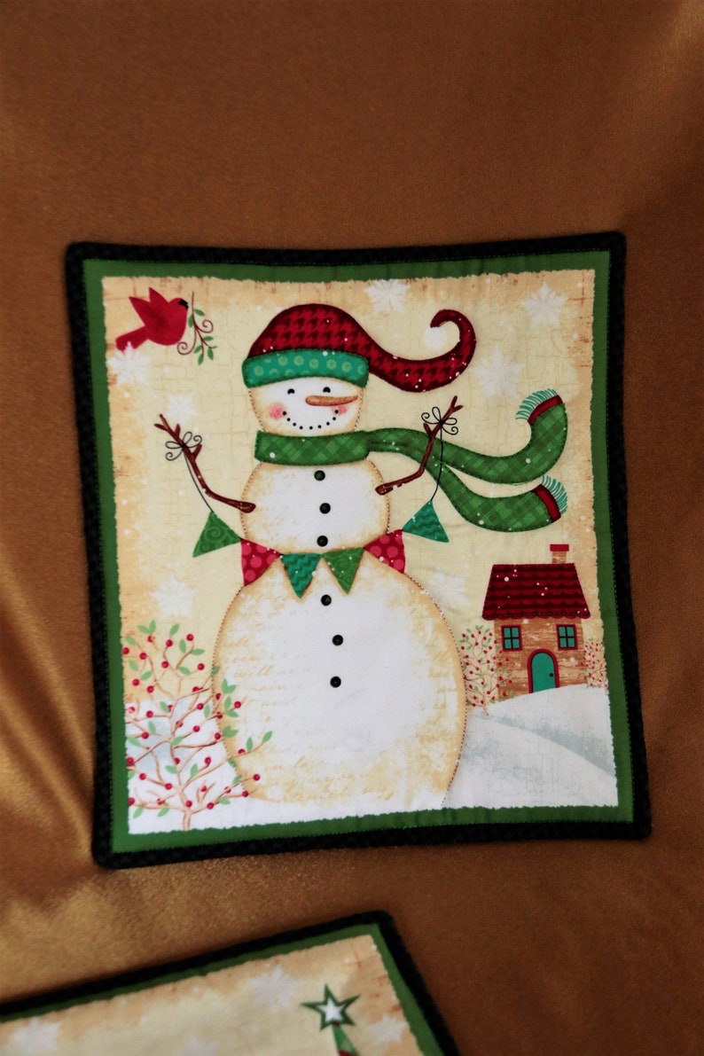 Quilted Christmas Hot Pad, Holiday Fabric Trivet / Hot Pad Etsy