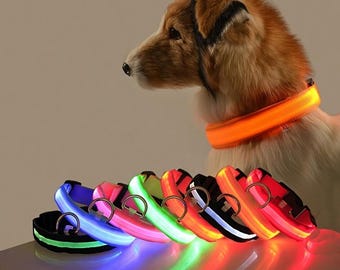 LED Glow Dog Leash, Reflective Nylon Pet Leash, Luminous Night Safety Lead for Dogs, Fluorescent Walking Leash, Outdoor Pet Accessory