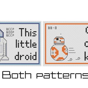 Two Star Wars Inspired Droid Patterns R2-D2 and BB-8