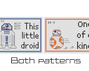 Two Star Wars Inspired Droid Patterns R2-D2 and BB-8