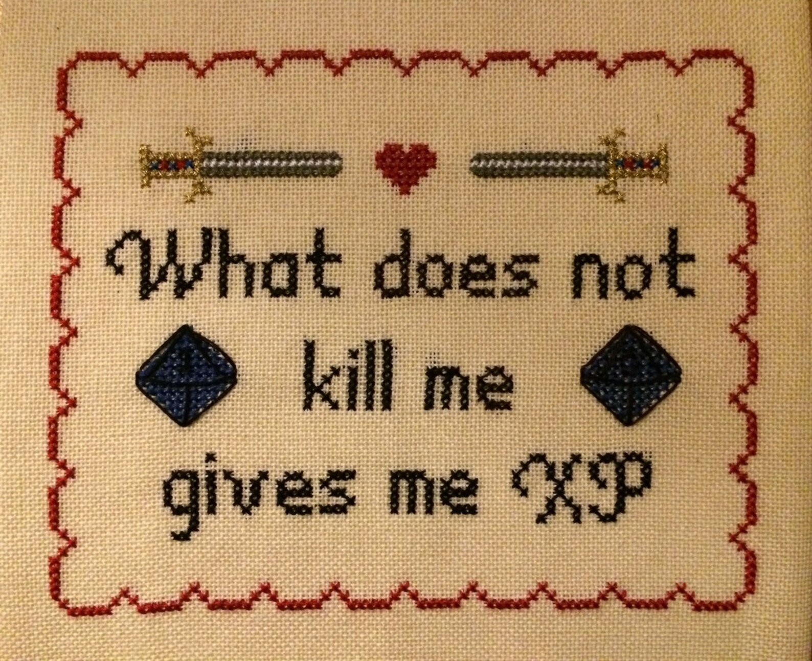 What Does Not Kill Me Gives Me XP RPG Cross Stitch Pattern | Etsy