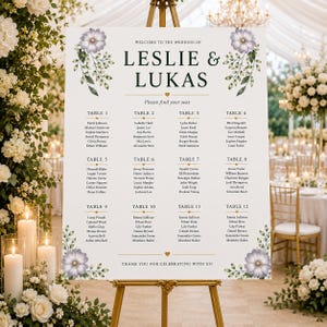 Wedding Seating Chart Template, Editable Canva Wedding Table Plan, Digital Wedding Seating Chart