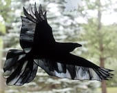 Stained Glass Raven, Stained Glass Bird, Raven Art, Gothic, Stained Glass Window Panel, Crow Art, Glass Art, Wildlife Art, Bird Lovers Gift