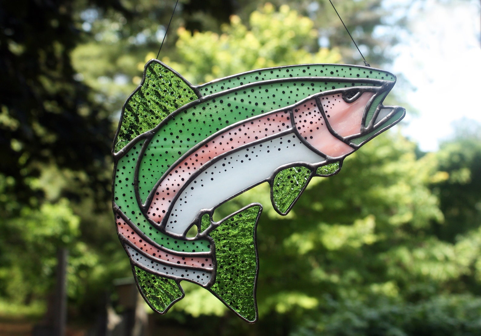 Rainbow Trout Stained Glass Gifts for Men Wildlife Art Etsy