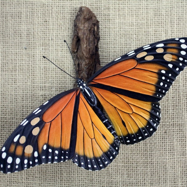 Monarch Butterfly Wood Carving, Hand Carved by Mike Berlin, Woodcarving, Wall Sculpture, Wood Sculpture, Wall Art