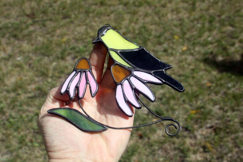 Goldfinch Stained Glass Suncatcher Bird Sun Catcher Stained Etsy Canada