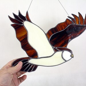 Owl Stained Glass Suncatcher, Stained Glass Bird, Wildlife art, Glass Art, Bird Lovers Gift image 3