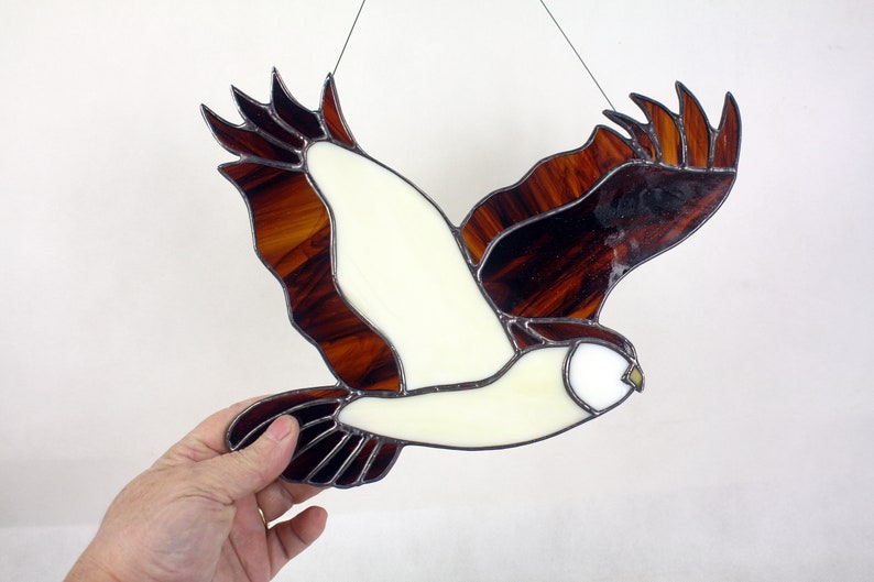 Owl Stained Glass Suncatcher, Stained Glass Bird, Wildlife art, Glass Art, Bird Lovers Gift image 3