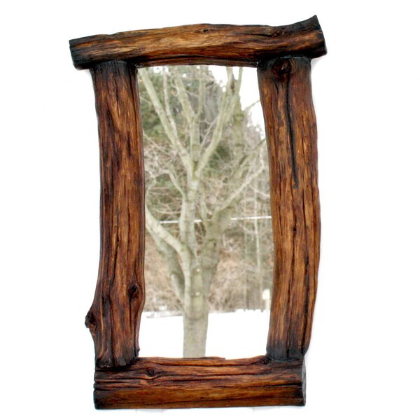 Rustic Mirror Natural Branch Frame, Cabin Decor