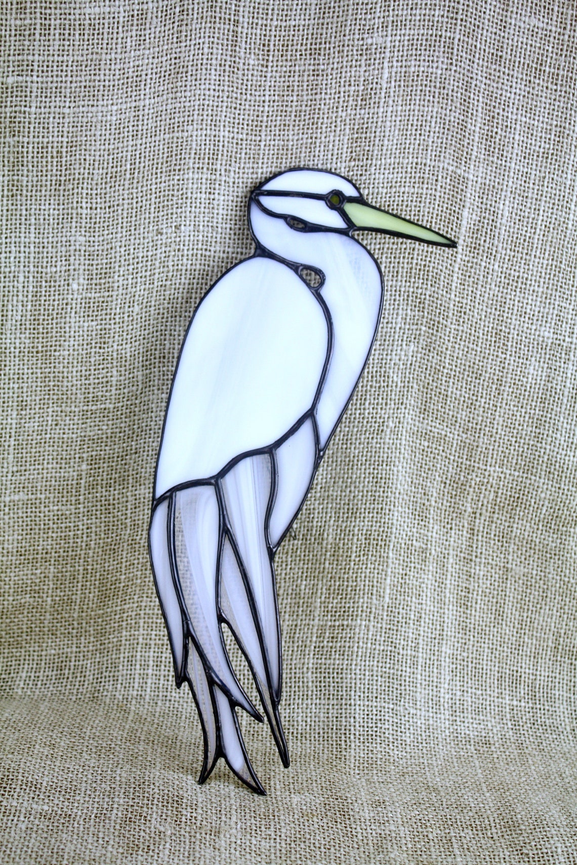 Stained Glass White Egret Stained Glass Bird Stained Glass - Etsy Ireland