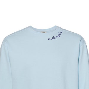 Monogrammed Collar Sweatshirt: Personalized Embroidered Comfort Colors Crewneck