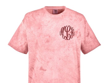 Monogrammed Comfort Colors Tone on Tone T Shirt, Monogram T Shirt, Color Blast Comfort Colors T Shirt Personalized