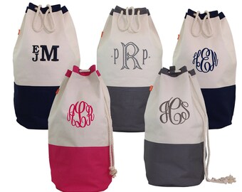 Canvas Laundry Bag, Monogrammed Laundry Bag, Graduation Gift, Graduation Gift, Laundry Tote, Dorm Room Laundry Bag