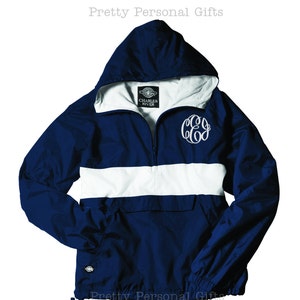 Team Color Jacket, Spirit Wear Jacket, School Jacket, Charles River Apparel Classic Pullover with monogram, coach jacket