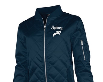 Embroidered Quilted Equestrian Jacket: Personalized Horse Riding Apparel