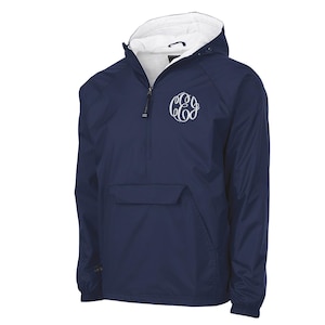 Monogrammed Charles River Windbreaker: Personalized Water-Resistant Pullover Jacket