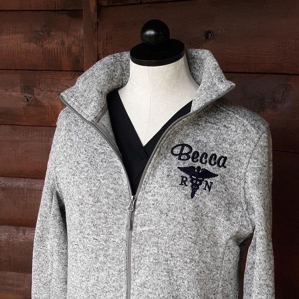 Embroidered Scrub Jacket Etsy