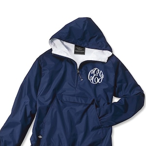 Pull Over Windbreaker Jacket With Monogram, Fully Lined