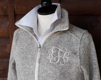 Ladies Charles River Apparel Heathered Fleece Full Zip Jacket with Embroidered Monogram - 4 colors